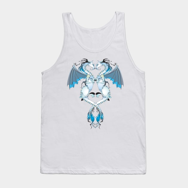 Azure Love Dragons Tank Top by The Cuban Witch